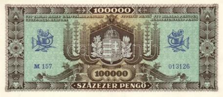 1945. 100.000P (3x) egymás utáni sorszámmal T:I