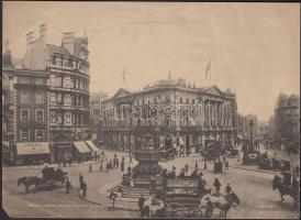 Shaftesbury Memorial Fountain & Piccadilly Circus, London pecséttel jelzett, 20x15 cm