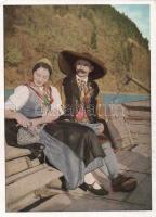 20 db régi, használatlan, osztrák folklór témájú, jó minőségű képeslap / 20 unused motive cards, Aus...