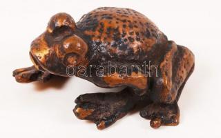 Csetvei Zsuzsa (1958-2008): Béka. Bronz, jelzés nélkül, 10×8 cm