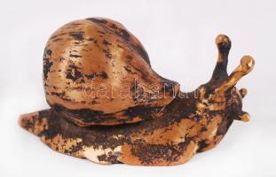 Csetvei Zsuzsa (1958-2008): Csiga. Bronz, jelzés nélkül, h:13 cm, m:7 cm