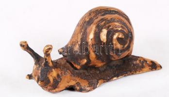 Csetvei Zsuzsa (1958-2008): Csiga. Bronz, jelzés nélkül, h:13 cm, m:7 cm