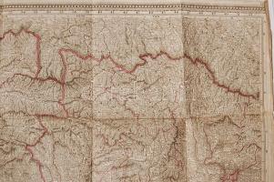 1800-as évek vászon-térkép a felvidékről Budapest egyesítése előtt 68x50 cm