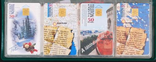 1995-ös év telefonkártyái berakóban, 43 db /
phone cards