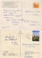 1977-1979. 2db képeslap Farkas Aladár szobrászművész aláírásával