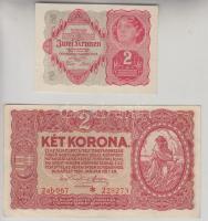 1920. 2K "2ab" + Osztrák-Magyar Bank 1922. 2K T:III Adamo K7/1, Krause 74