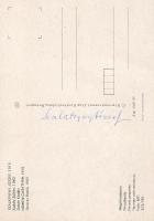 1983. Szalatnyai József festőművész sajátkezű aláírása az által készített Kodály-porté-képeslap hátoldalán