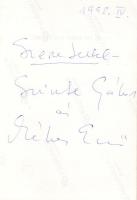1992. Szinte Gábor festőművész sajátkezű aláírása az általa készített Krisztus képről készült fotó hátoldalán