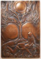 Palkovics Lajos (1920-1986): Csongor és Tünde. Bronz falikép, jelzett, 27×18,5 cm