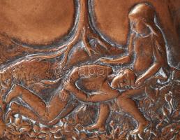 Palkovics Lajos (1920-1986): Csongor és Tünde. Bronz falikép, jelzett, 27×18,5 cm