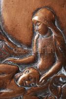 Palkovics Lajos (1920-1986): Csongor és Tünde. Bronz falikép, jelzett, 27×18,5 cm