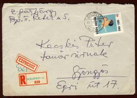 1964. Z.Gács György festőművész sk. írása és aláírása expressz-ajánlott levélborítékon