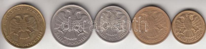 Oroszország 1992-1993. 1R-50R (5xklf) T:2,2- Russia 1992-1993. 1 Rouble - 50 Roubles (5xdiff) C:XF,VF