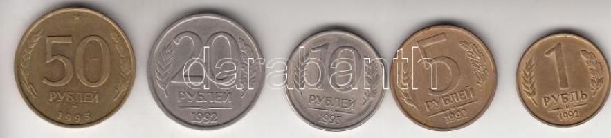 Oroszország 1992-1993. 1R-50R (5xklf) T:2,2-
Russia 1992-1993. 1 Rouble - 50 Roubles (5xdiff) C:XF,V...