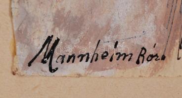 Mannheim Róza (1880-1965): Széchenyi utca. Akvarell, papír, jelzett, 33×24 cm