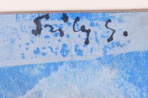 Szily Géza (1938-): Falu a dombok alatt. Tempera-akvarell, papír, jelzett, üvegezett keretben, 35×50...