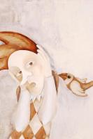 Valentinyi Márta: Szélben. Olaj, farost, jelzett, újszerű üvegezett keretben, 50×50 cm