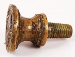 1819 A Nagykunmadarasi kerék kovács, molnár és ács céh címeres bronz pecsétnyomója "N.K. MADARA...