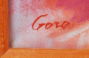 Győri Zsolt (1968-): Szimpla menedék. Olaj, vászon, jelzett, keretben 50×60 cm