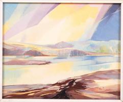 Bene János: Tükröződés. Olaj, farost, jelzett, keretben,30x35 cm