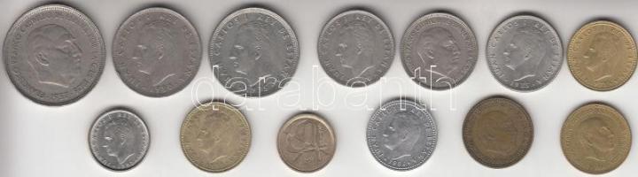 Spanyolország 1953-1998. 1P-50P (13x) T:vegyes Spain 1953-1998. 1 Pesetas - 50 Pesetas (13x) C:mixed