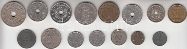 Dánia 1957-2004. 1ö-5K (15x) T:vegyes
Denmark 1957-2004. 1 Öre - 5 Kroner (15x) C:mixed