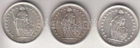 Svájc 1964-1965. 1/2Fr Ag "Helvetia" (3x) T:2
Switzerland 1964-1965. 1/2 Francs "Helv...