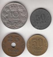 Jugoszlávia 1938-1945. 25P-10D (4x) T:vegyes
Yugoslavia 1938-1945. 25 Para - 10 Dinara (4x) C:mixed