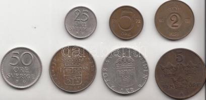 Svédország 1950-1981. 2ö-1Kr (7x) T:vegyes
Sweden 1950-1981. 2 Öre - 1 Kronor (7x) C:mixed