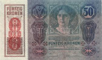 1914. 50K piros "Deutschösterreich" felülnyomással T:I