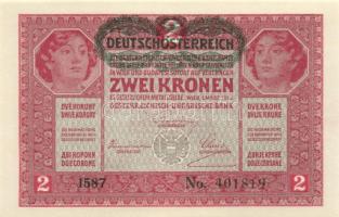 1917. 2K "Deutschösterreich" felülbélyegzéssel (3x) egymásutáni sorszámmal T:I