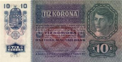 1915. 10K (4x) "Deutschösterreich" felülnyomással és egymásutáni sorszámmal T:I