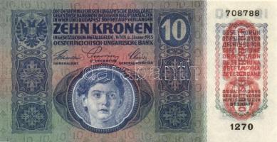 1915. 10K (4x) "Deutschösterreich" felülnyomással és egymásutáni sorszámmal T:I