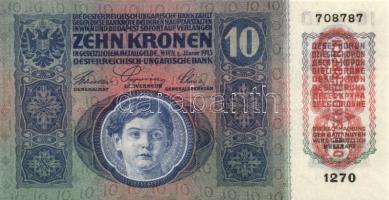 1915. 10K (4x) "Deutschösterreich" felülnyomással és egymásutáni sorszámmal T:I