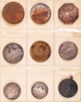 1946-1988. 2f-2Ft gyűjtemény 16db fém díjéremmel piros "Münzen" berakóban T:vegyes