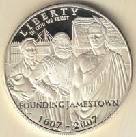 Amerikai Egyesült Államok 2007P 1$ "Jamestown 400 éves" Ag emlékpénz (26.7g/0.900/38.1mm) ...