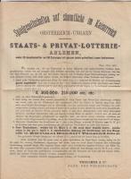 Ausztria/Bécs 1873. Lottójáték hirdetménye T:III Austria/Vienna 1873. Lottery announcement C:F