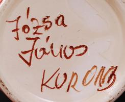 Korondi, kézzel festett kerámia váza Józsa János jelzéssel /
Handpainted ceramic vase from Korond, 3...