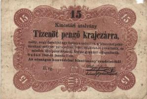 1849. 15Kr + 30Kr  "Kossuth-bankó" T:IV