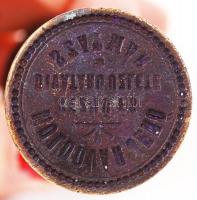 Réz pecsétnyomó "Moldován Jenő kézmű és divatáru üzlete Szatmár" jelzéssel /
Vintage brass...