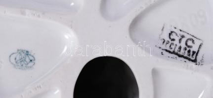 2 db kerámia és porcelán tárgy szürke gém, kézzel festett, hibátlan, jelzett, kancsó m:38 cm