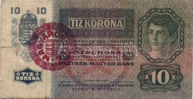 1913. 20K + 1915. 10K mindkettő piros "MAGYARORSZÁG" körbélyegzővel T:III-,IV