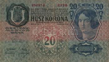 1913. 20K (2x) román és szerb felülbélyegzéssel T:III-