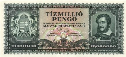 1945. 10.000.000P (3x) egymás utáni sorszámmal T:I