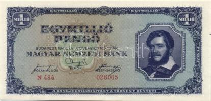 1945. 1.000.000P (3x) egymás utáni sorszámmal T:I