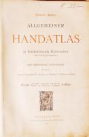 1987 Andrees Allgemeiner Handatlas 120 térképpel nagyalakú, kissé megviselt vászonborítású félbőr  a...