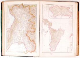 1987 Andrees Allgemeiner Handatlas 120 térképpel nagyalakú, kissé megviselt vászonborítású félbőr  a...