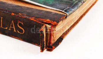 1987 Andrees Allgemeiner Handatlas 120 térképpel nagyalakú, kissé megviselt vászonborítású félbőr  a...