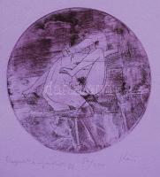 Kéri Imre (1945- ) Nappalok és éjszakák 15 darabos rézkarc sorozat, mappában, számozott, szignált, m...