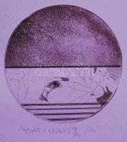 Kéri Imre (1945- ) Nappalok és éjszakák 15 darabos rézkarc sorozat, mappában, számozott, szignált, m...